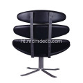 Corona Swivel Leather Lounge Chair
